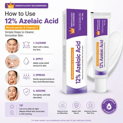 Azelaic acid 12% niacinamide acne scar remover and ointment
