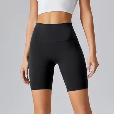 Kadın Yüksek Bel Yoga Şortu, Üç Çeyrek Dar Kesim Koşu ve Fitness Pantolonu - 12