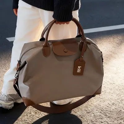 New Large-Capacity Travel Bag Nylon Tote Handbag Unisex Casual Commute Shoulder Crossbody Gym Bag - 9