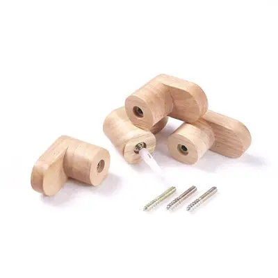 Cross-border wooden wall hooks, simple solid wood brackets for indoor door storage, clothing and hat hooks. - 13