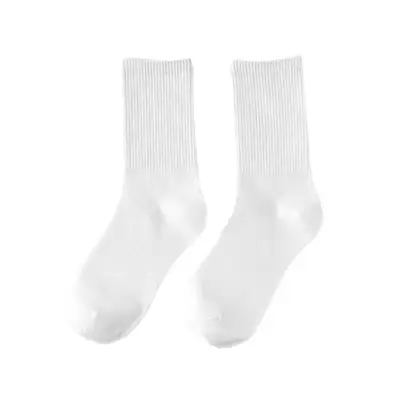 Zhuji Socks Factory Direct Sales Black White Gray Solid Color Versatile Disposable Men's Women's Four-Season Short Mid-Calf Long Tube Socks Wholesale