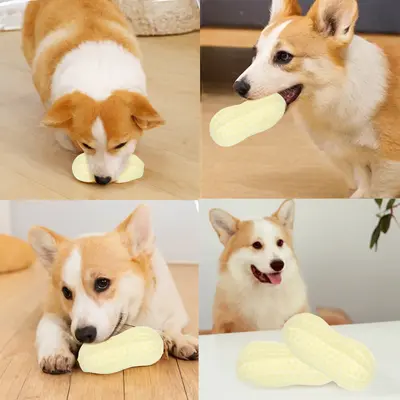 Quietschendes Erdnuss-Hundespielzeug mit Milchgeschmack - 5