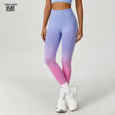 Avrupa ve Amerika'da çok satan batik boyalı gradyan kadın tayt, kalça kaldırıcı spor fitness yüksek bel pantolon, spor dar kesim pantolon, yoga pantolonu