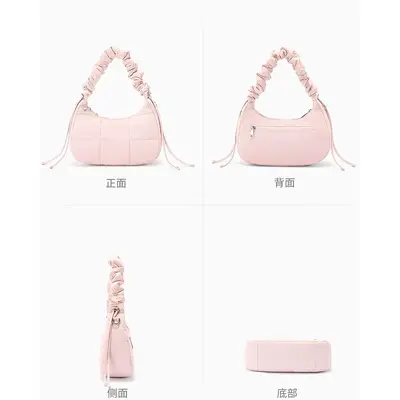 Kordelzug-Schultertasche für Damen, flauschig, verstellbarer Riemen