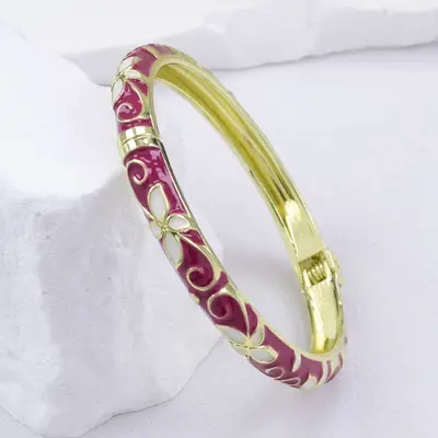 Jinggtaiblau-Armband grenzüberschreitend neu Legierung Emaille farbig Strass-Einfassung feiner offener Armreif moderner Vintage-Stil Kristall-Armband Lagerbestand Großhandel - 13
