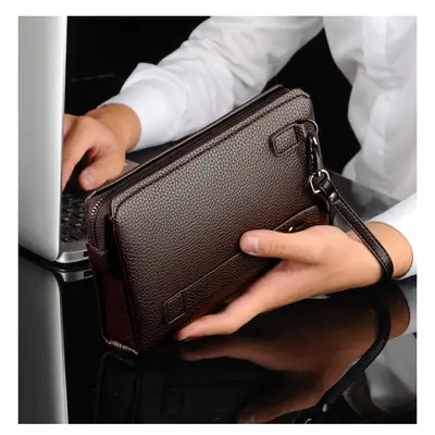 Men's Clutch Bag, Large Capacity, Combination Lock, Removable Wrist Strap - 3
