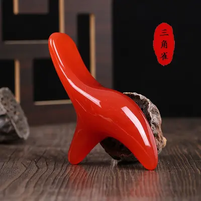 Sandal Ağacı Üçgen Kuş Ayak Taban Acupoint Gua Sha Kas Serbest Bırakma Çubuğu Ayak Taban Meridyen Temizleme Mucizesi Ayak Taban Masaj Cihazı Meridyen Fırçası - 10