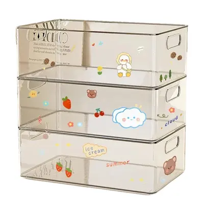 Transparente Acryl-Aufbewahrungsbox für Schreibtisch, rechteckig - 5