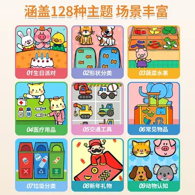 儿童专注力贴纸书3到6岁宝宝女孩贴贴画2三岁4幼儿园男孩益智玩具