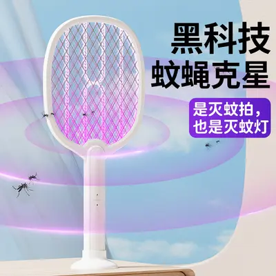 2-in-1 Rechargeable Electric Fly and Mosquito Swatter, Lithium Battery