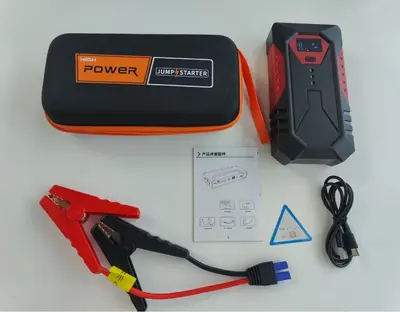 12V Car Emergency Jump Starter Power Bank, High Capacity - 8
