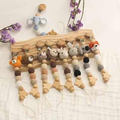 Cartoon Animal Silicone Pacifier Chain and Teether - 2