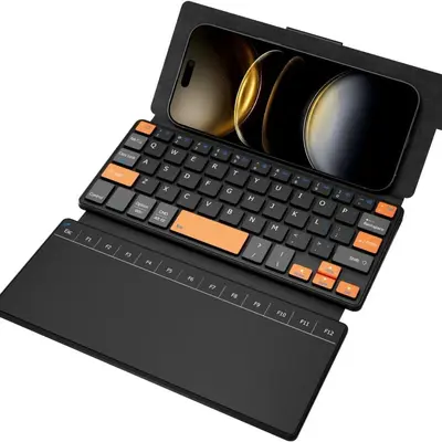 Dual Bluetooth Mini Numeric Keypad with Foldable Leather Case Stand