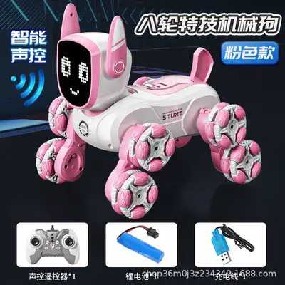 Çocuk akıllı robot köpek oyuncak, sesle kontrollü, 8 tekerlekli - 13
