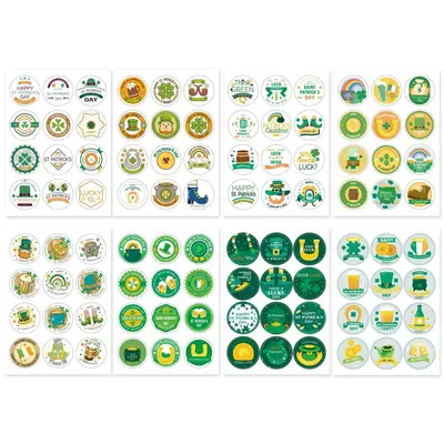 St. Patrick's Day Green Hat Stickers, Round Decorative Envelope Seals - 7
