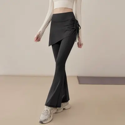 Kadın yoga etek pantolon, sahte iki parça koşu uzun pantolon, bahar modeli - 7
