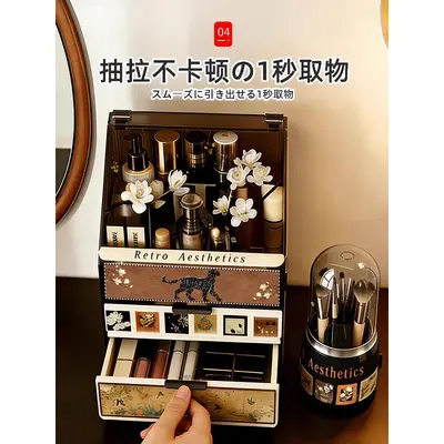 Multi-layer cosmetic storage box desktop organizer multi-tier rack