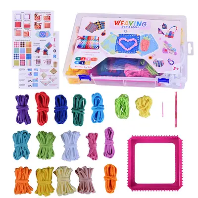 Neuer elastischer Seilstrick-Websatz für Außenhandel und grenzüberschreitenden Handel, pädagogisches Handwerk-DIY-Kinderweb-Spielzeugset - 11