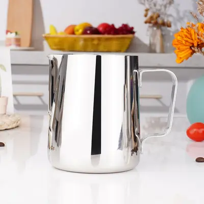 Stainless Steel Latte Art Milk Frothing Pitcher with Graduated Scale and Spout