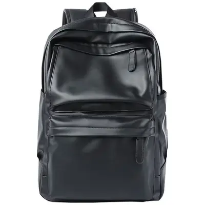 Men's leather backpack large capacity travel backpack junior high school and high school university student bag fashion men's bag computer bag - 5