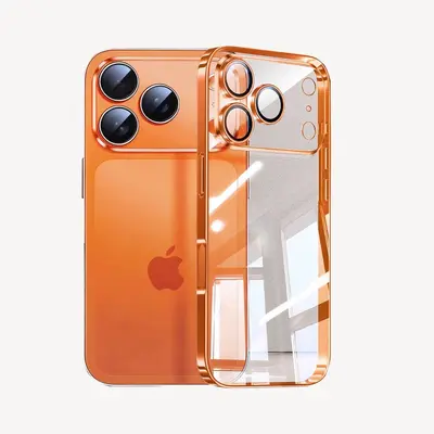 Transparent Electroplated PC Shockproof Case for iPhone 17 with Camera Lens Protection