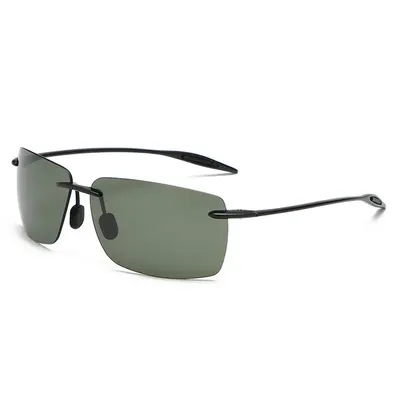 Men's Polarized Sunglasses, Frameless TR90, UV Protection - 9