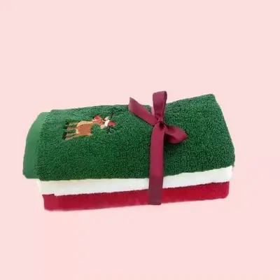 Reines Baumwoll-Weihnachts-Küchenhandtuch-Set mit gesticktem Weihnachtslogo, Badezimmer-Handtuch zum Exportieren, personalisiertes Halloween-Handtuch - 12