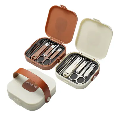 Stainless steel nail care set with case