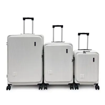 Hochwertiger Hartschalenkoffer mit Frontöffnung und Reißverschluss, praktischer Trolley für Reisen, Paarkoffer, maßgeschneidert, beliebtes Studentenmodell für Damen - 7