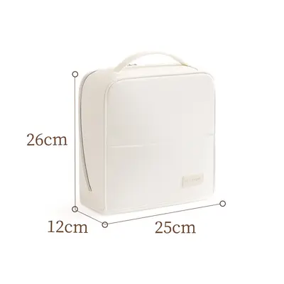 Upright cosmetic organizer bag, large capacity, compartments, travel - 12