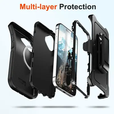 iPhone 18 Pro Max üç korumalı manyetik kılıf, nötr renkler