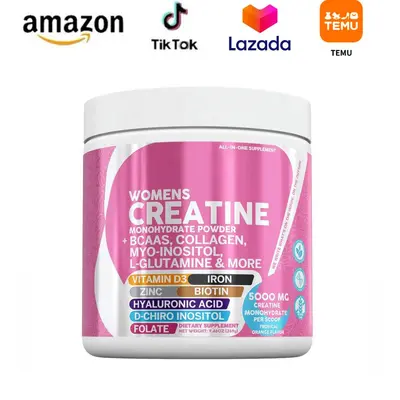 Kadın kreatin tozu, kolajen, biotin, hyalüronik asit ve folik asit karışımı - 1
