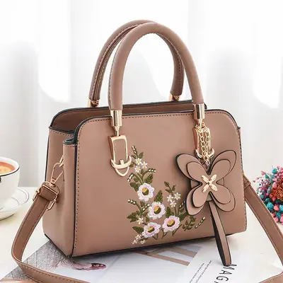 Damen-Schultertasche im chinesischen Stil mit Blumenmuster - 4
