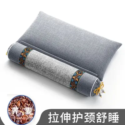 Cervical spine pillow, special sleep neck pillow, sleep aid pillow, cylindrical buckwheat seed hard buckwheat hull vertebra pillow - 8