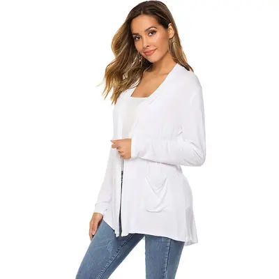 Strickjacke für Damen in Großen Größen, Uni, langarm - 7