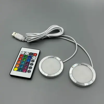 USB One-Two 5V RGB пульт дистанционного управления круглый ультратонкий светильник RV 8 мм круглый светильник для трансграничной торговли специальный светодиодный светильник для гардеробной и витрины шкафа