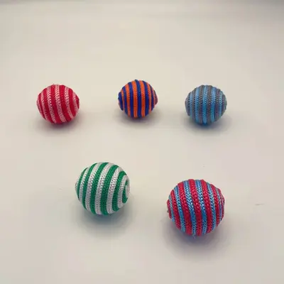 Colorful Nylon Woven Knot Ball Cat Toy, Self-Play - 3