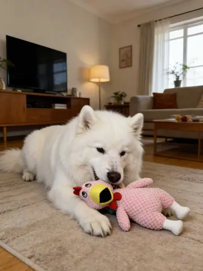 Large Dog Plush Squeaky Chicken Toy Durable - 7
