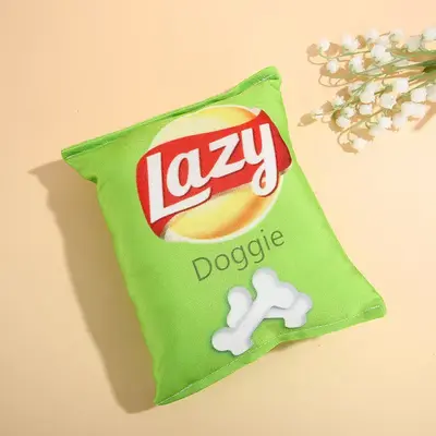 Simulated Potato Chip Plush Pet Toy with Squeaker for Dogs and Cats - 9