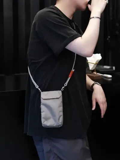 Foldable Personal Phone Pouch, Men's Crossbody Bag, Business Casual Style Japanese-Inspired Small Bag, Women's Everyday Travel Document Bag