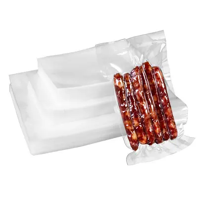 Transparent vacuum sealed composite food storage bag for commercial use, plastic packaging with printable logo vacuum bag