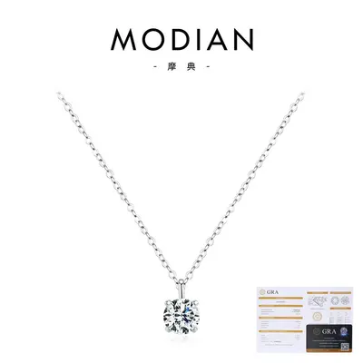 MODIAN 1 Carat Moissanite Silver Necklace - 7