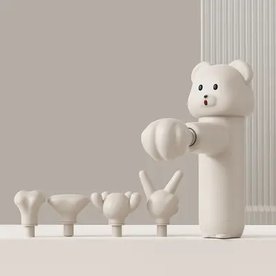 Cartoon Bear Mini Fascia Gun, Small Vibration Massager - 8