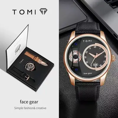 TOMI Watch Non-mechanical Simple Fashion Gift Box Business Men's Watch Manufacturer Drop Shipping Fashion Belt Men's Watch - 11