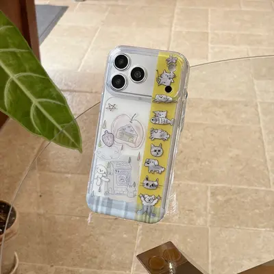 iPhone 17/16 Pro Max phone case, kitten design, full coverage