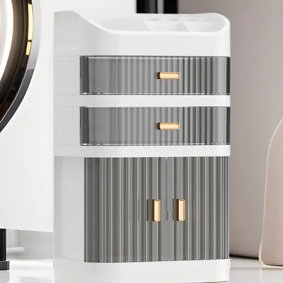 Large cosmetic storage box with drawers