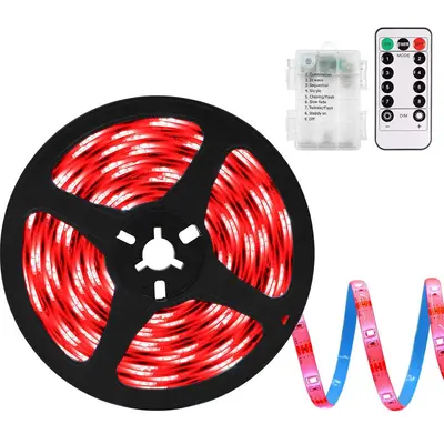 Waterproof Self-Adhesive LED Strip Light with Battery Box and Remote - 9