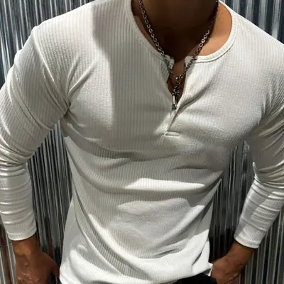Men's Slim Fit Long Sleeve Quick-Dry Breathable Running Shirt