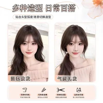 Fake Bangs Hair Topper, Middle Part, Natural Look Volume Piece