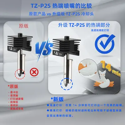 Bambu P2S/X2D Hotend Kit, Hardened Steel Nozzle, High-Flow Print Head - 2